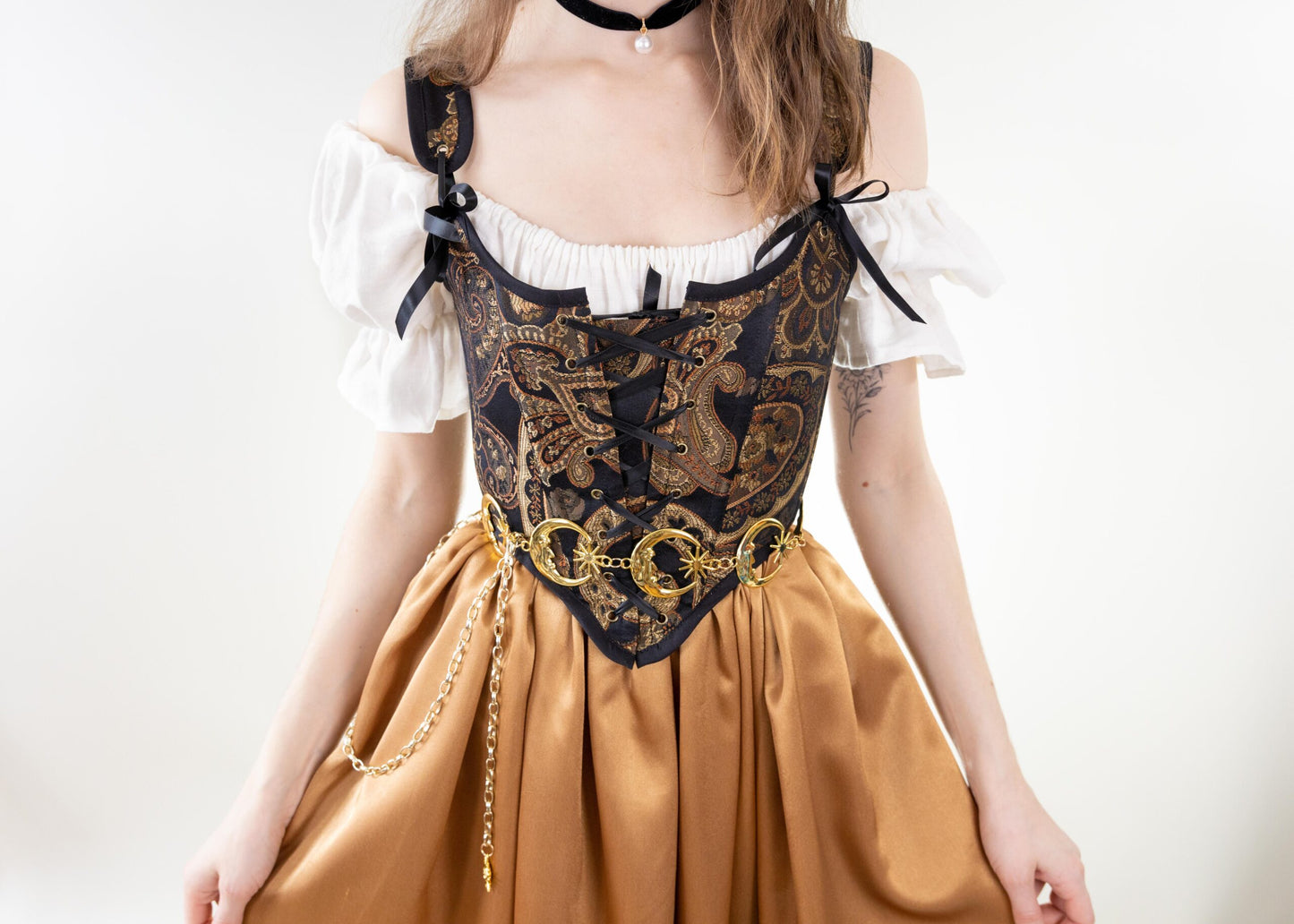 Black and Gold Paisley Renaissance Bodice – French Meadows