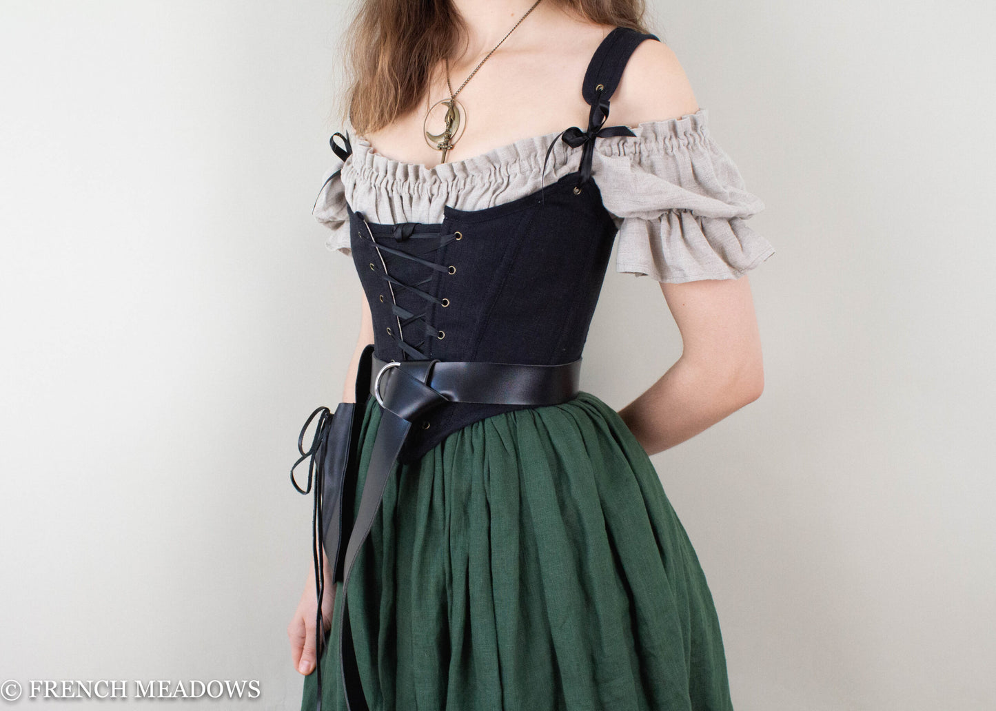 linen renaissance corset bodice top ✾ - その他