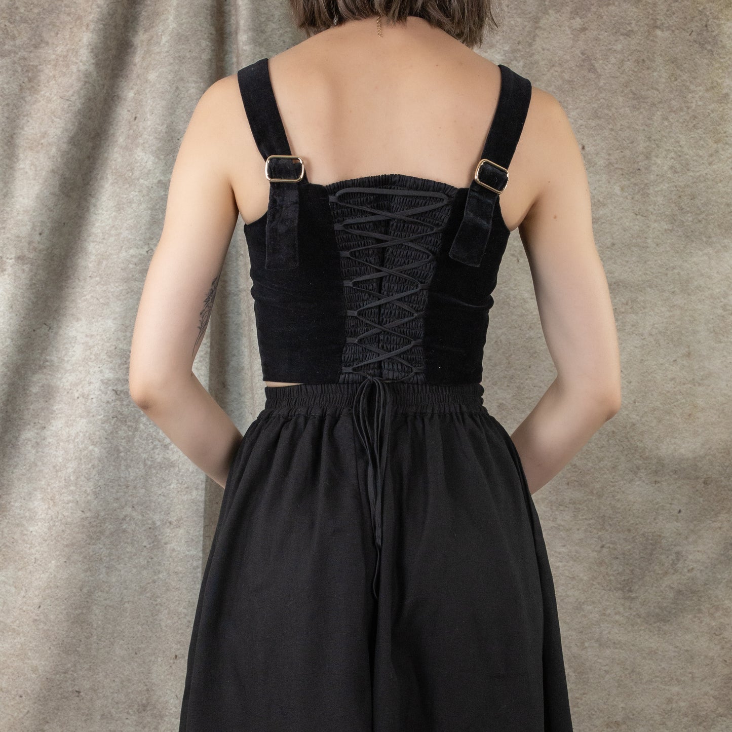 Black Velvet Dirndl Top