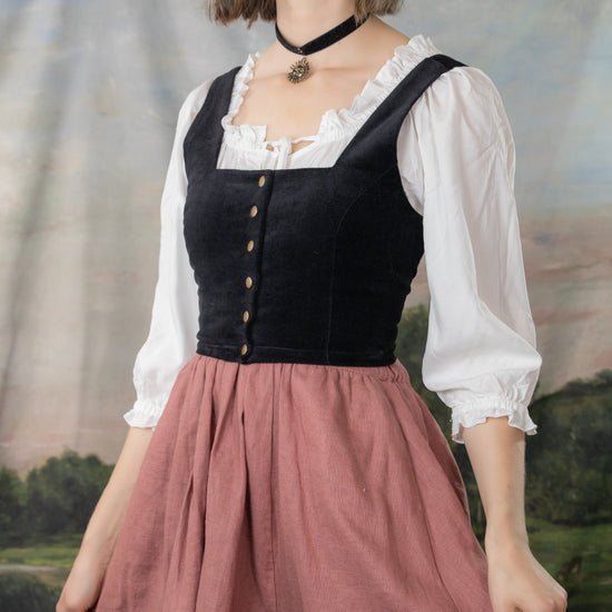 Black Velvet Dirndl Top