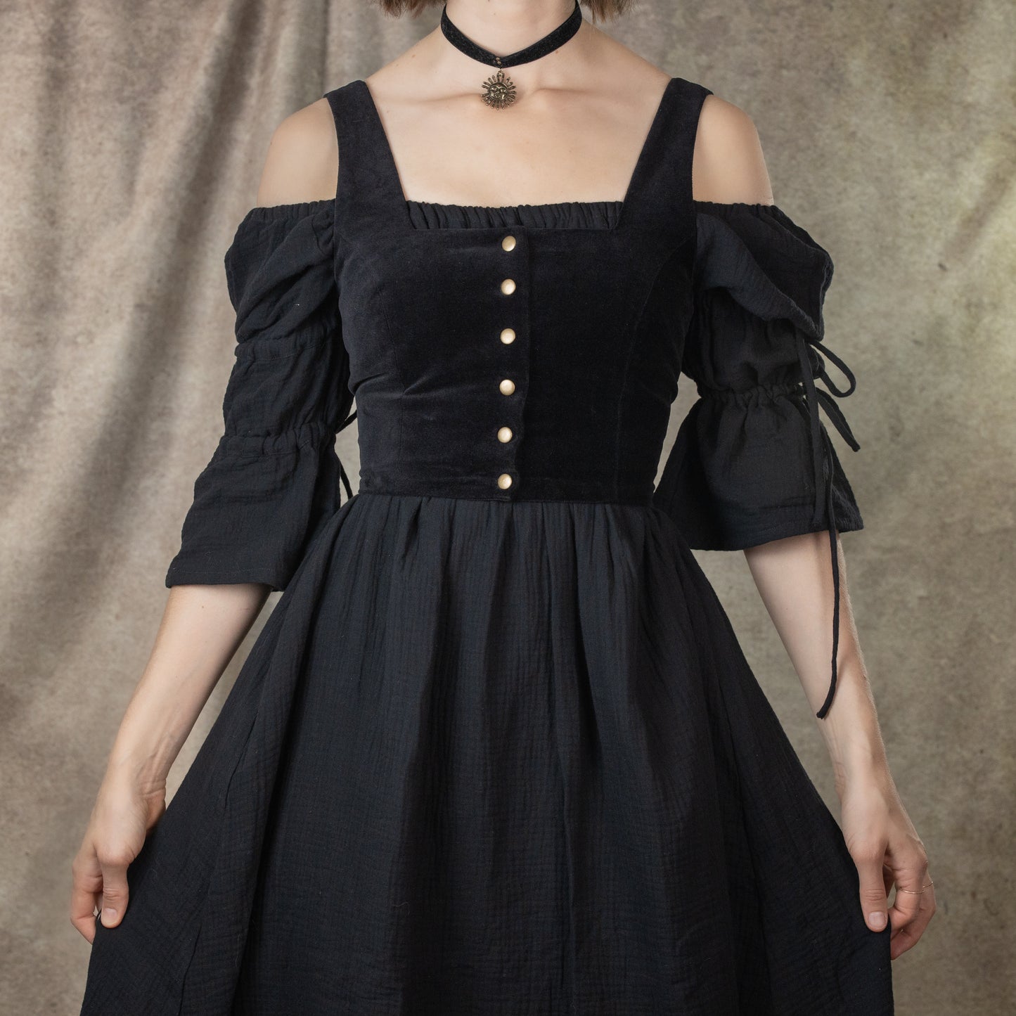 Black Velvet Dirndl Top