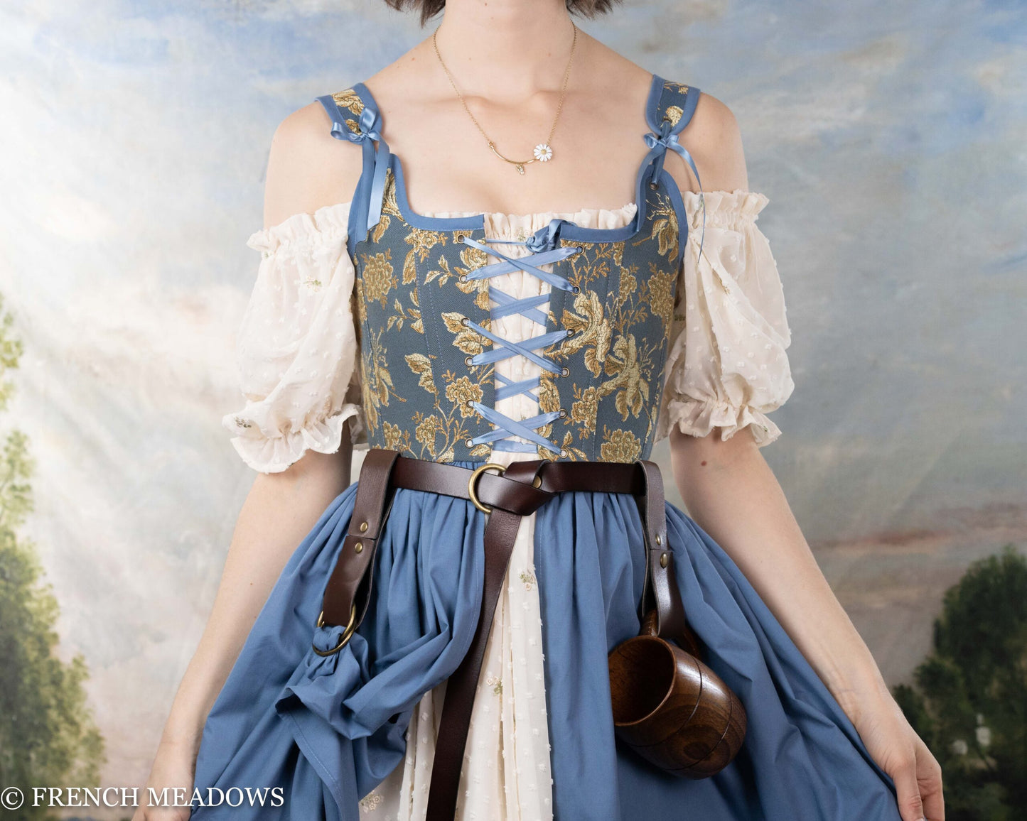 Ren Faire, Renaissance Dress, Medieval, Lace up, Corset Dress, Costume,  Maxi dress, Smocked Bodice, A2031 - LotusTraders