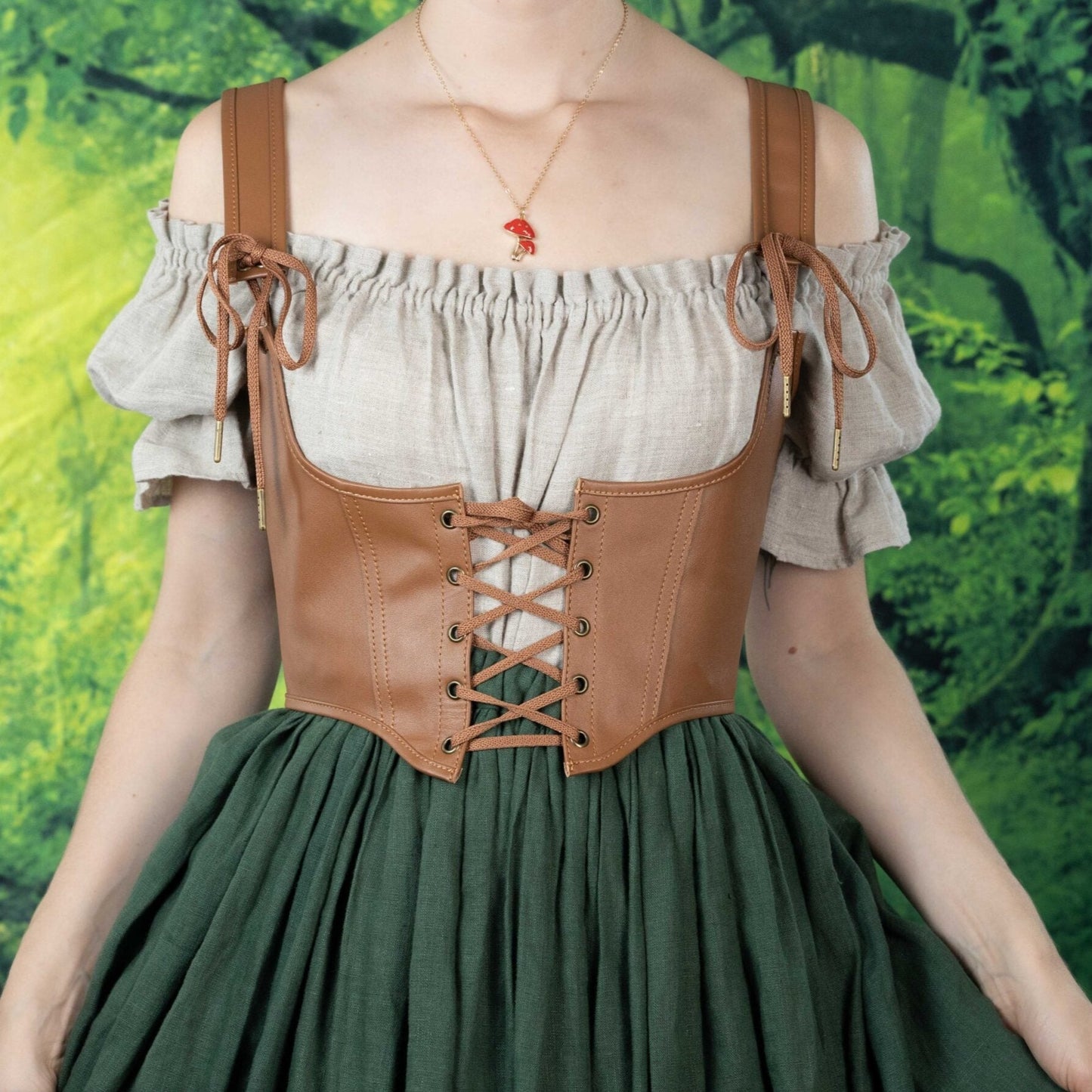 Corset Tops for Women Medieval Bustier Overbust Lace Up Bodice