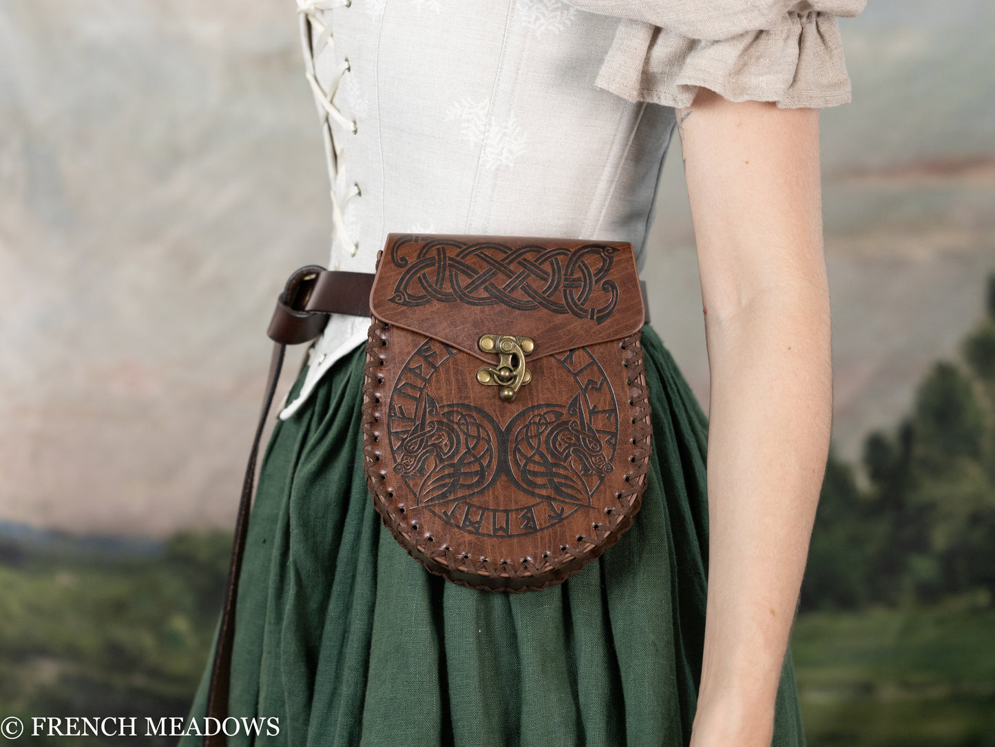 Medieval Leather Drawstring Belt Pouch/purse Unisex -  Denmark