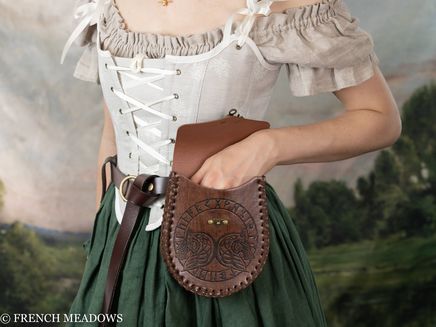 Leather Medieval Corset Underbust Belt Costumes, Medieval