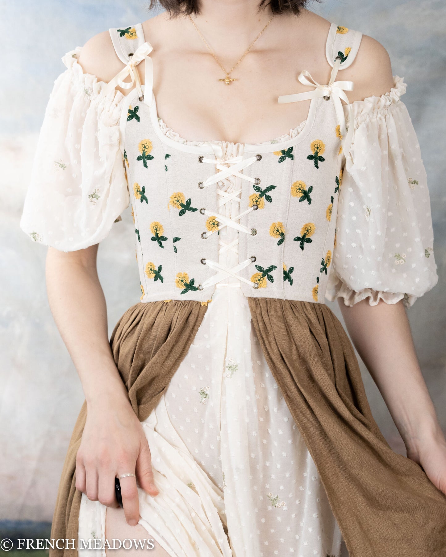 Dandelion Linen Renaissance Corset Dress – French Meadows