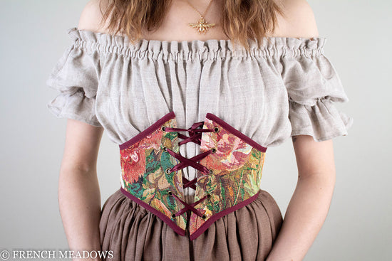 Dark Red Tapestry Corset Belt – French Meadows