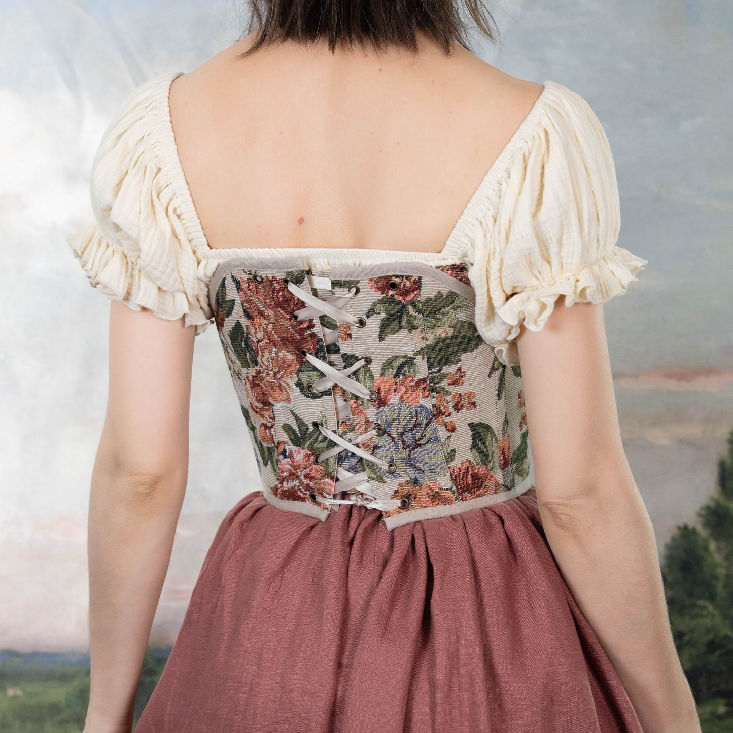 Floral Tapestry Corset  Floral Corset Renaissance Bodice – French Meadows