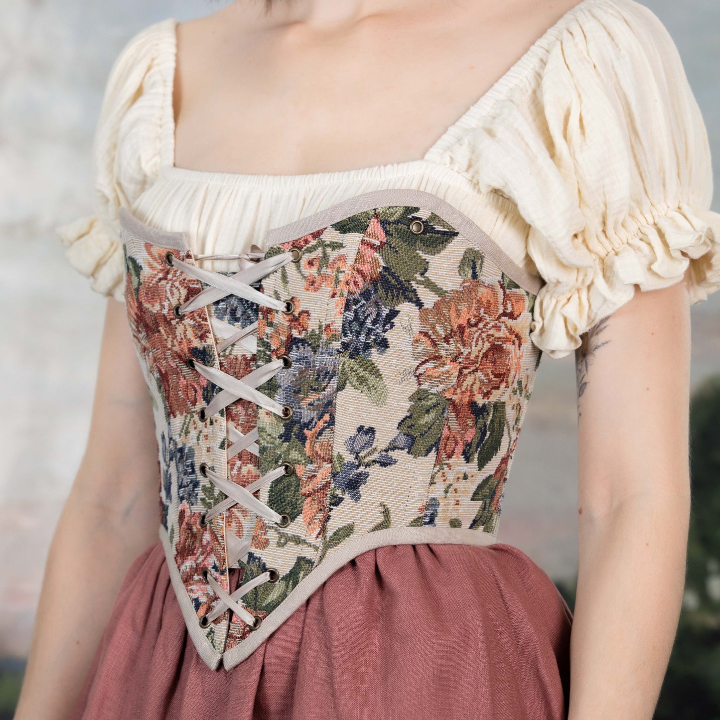 Floral Tapestry Corset Top, Lace Corset Top, Bustier Corset Top -   Canada
