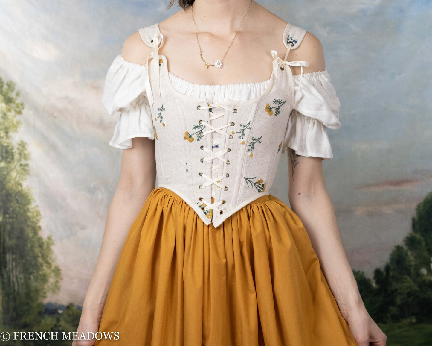 Renaissance Festival Ensemble, 3 Piece Corset Bodice, Long Skirt