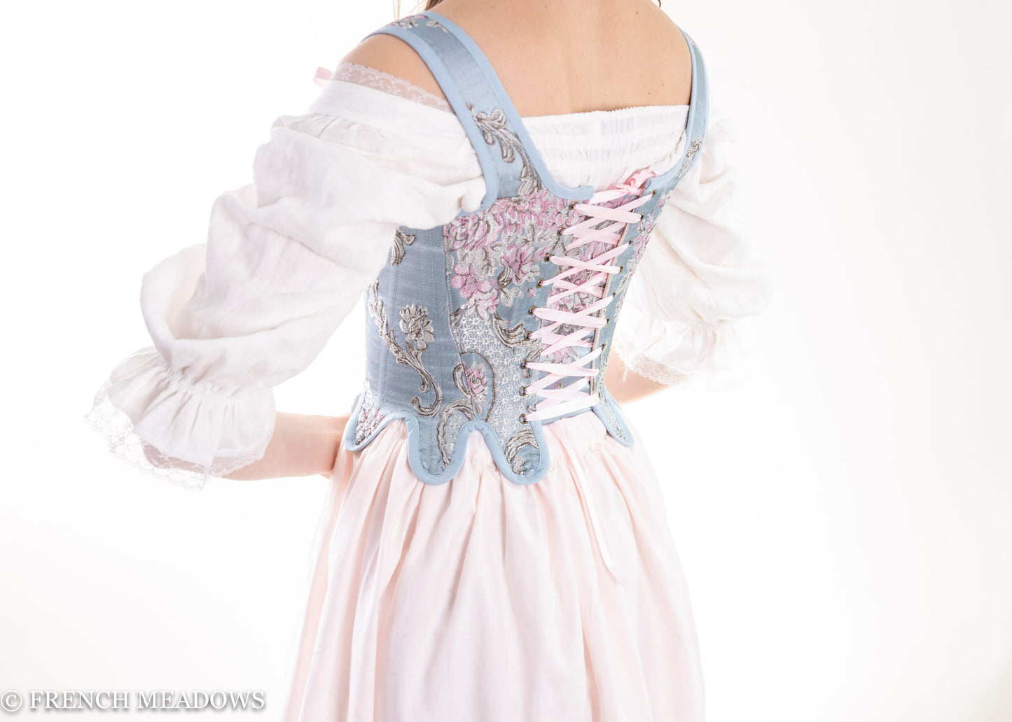18th Century Rococo Fashion Soft Stays Corset in Decorative Fabric 