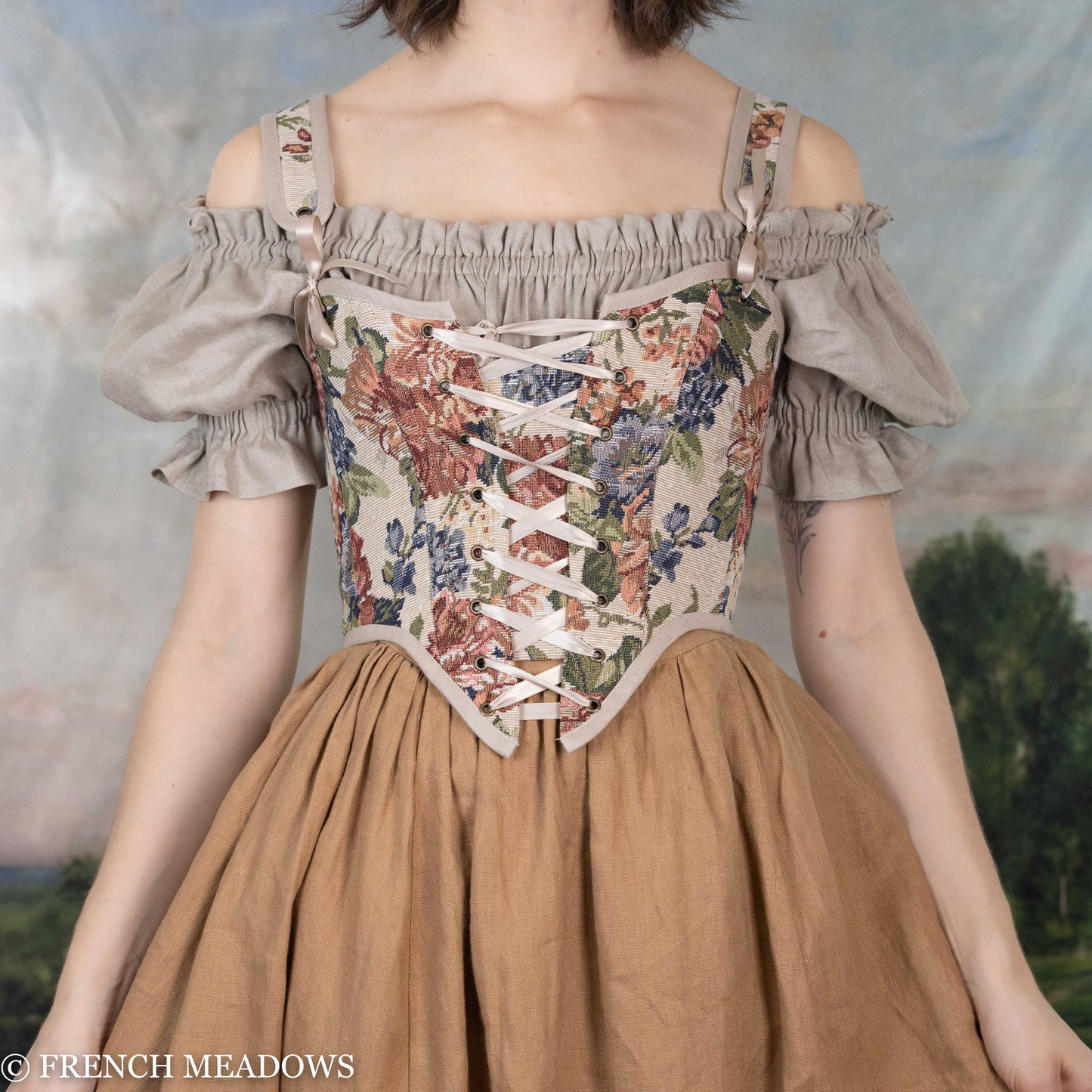 Yellow Floral Renaissance Bodice  Yellow Corset Top – French Meadows