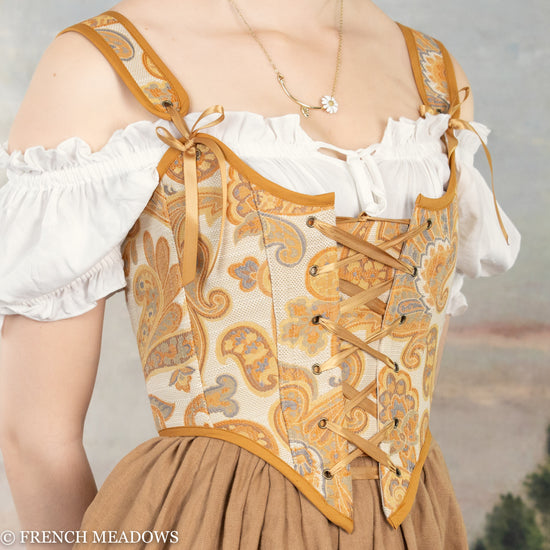 Orange and Yellow Paisley Renaissance Bodice