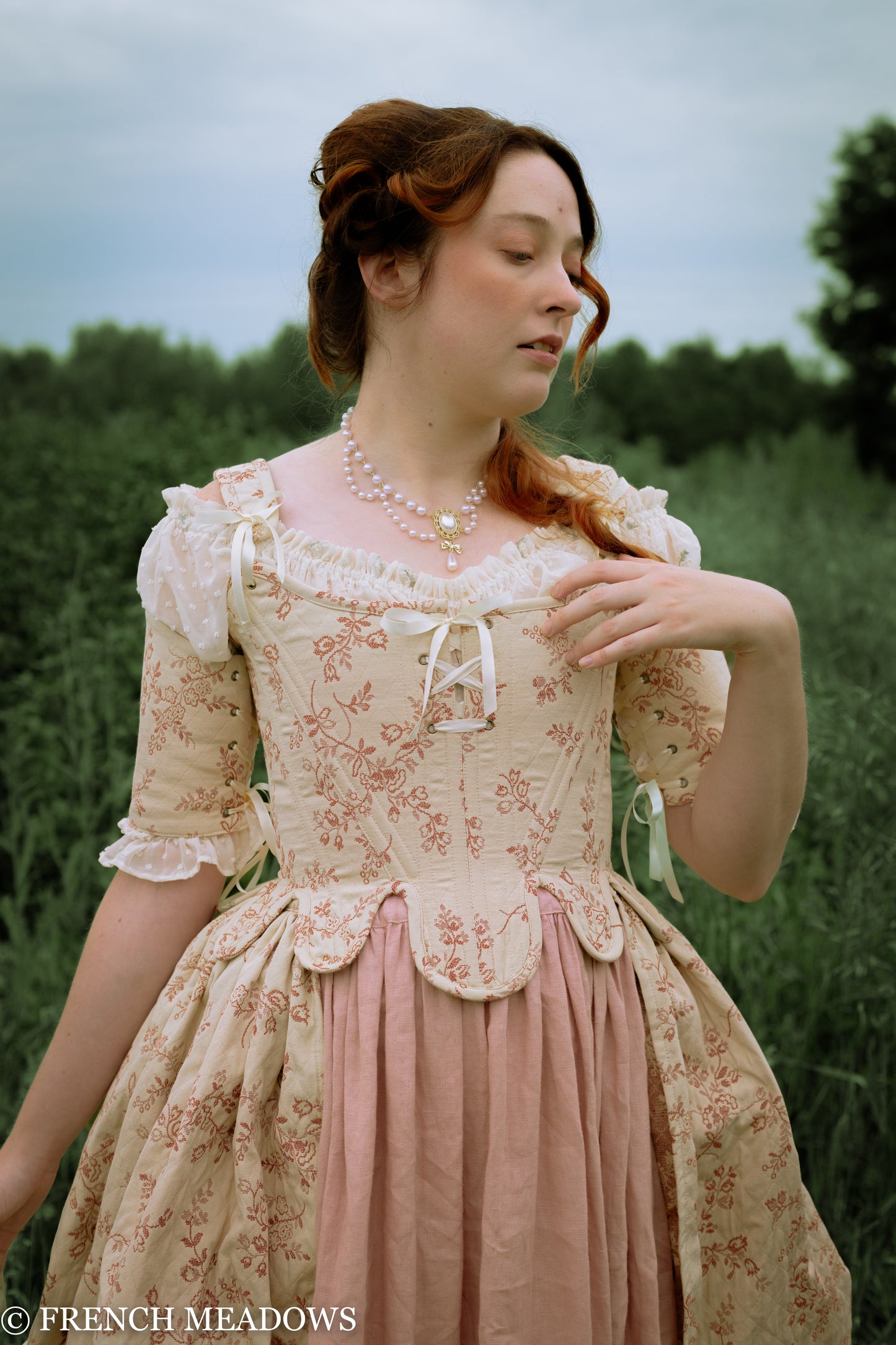 Rosey Ivory and Blush Renaissance Corset Dress – French Meadows