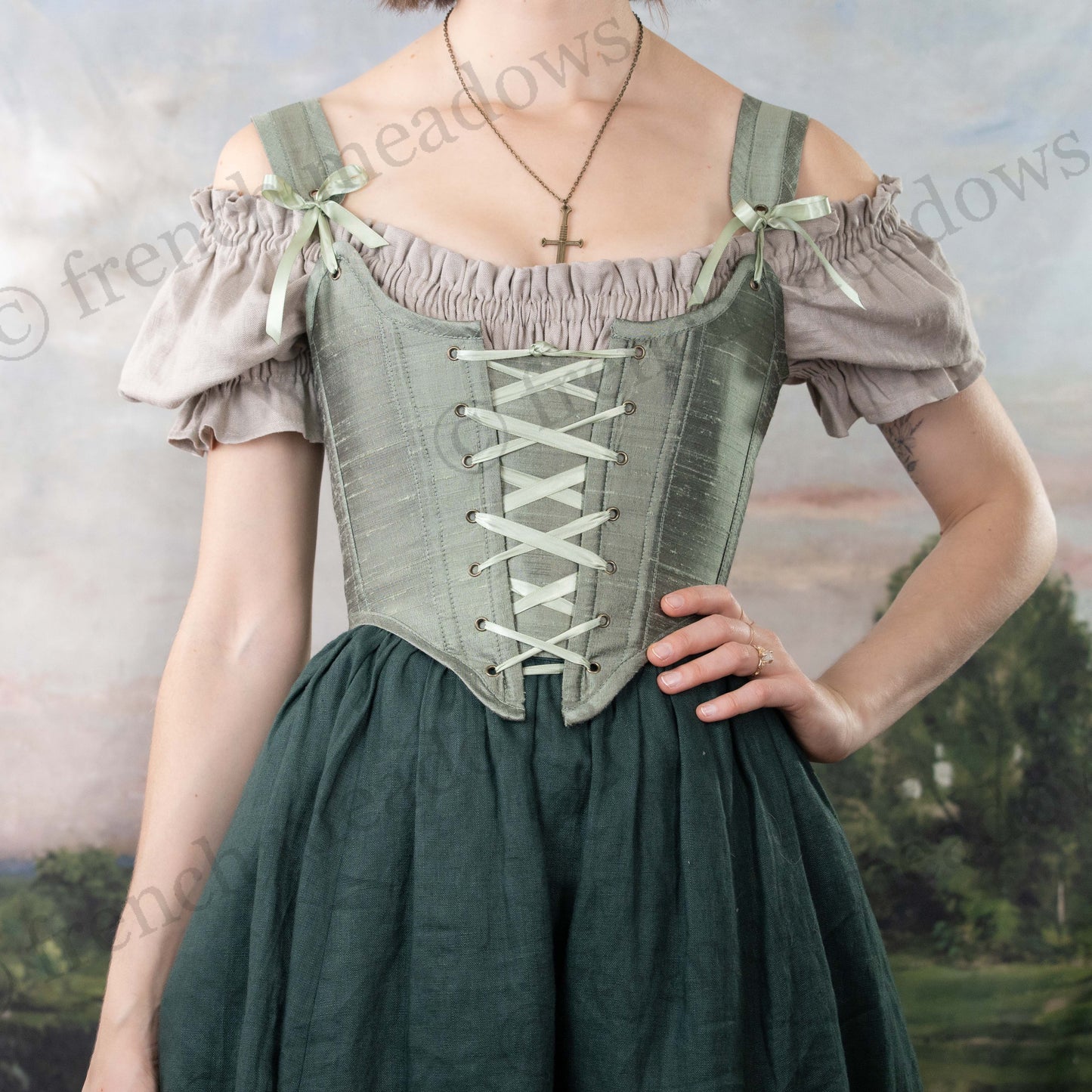 Elizybeth Green Corset Top – Beginning Boutique US