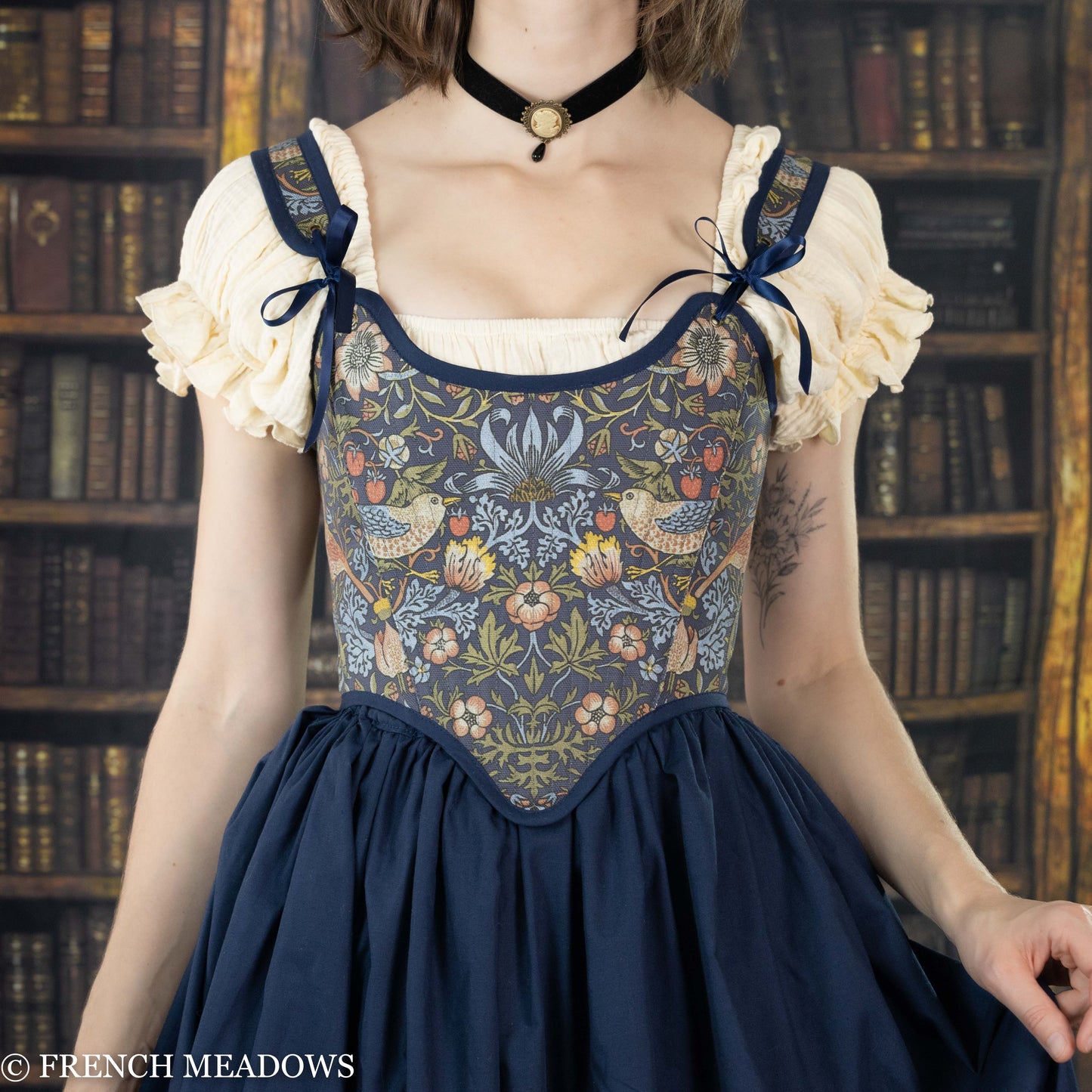 Victorian Midbust Corset in Custom Fabric – French Meadows