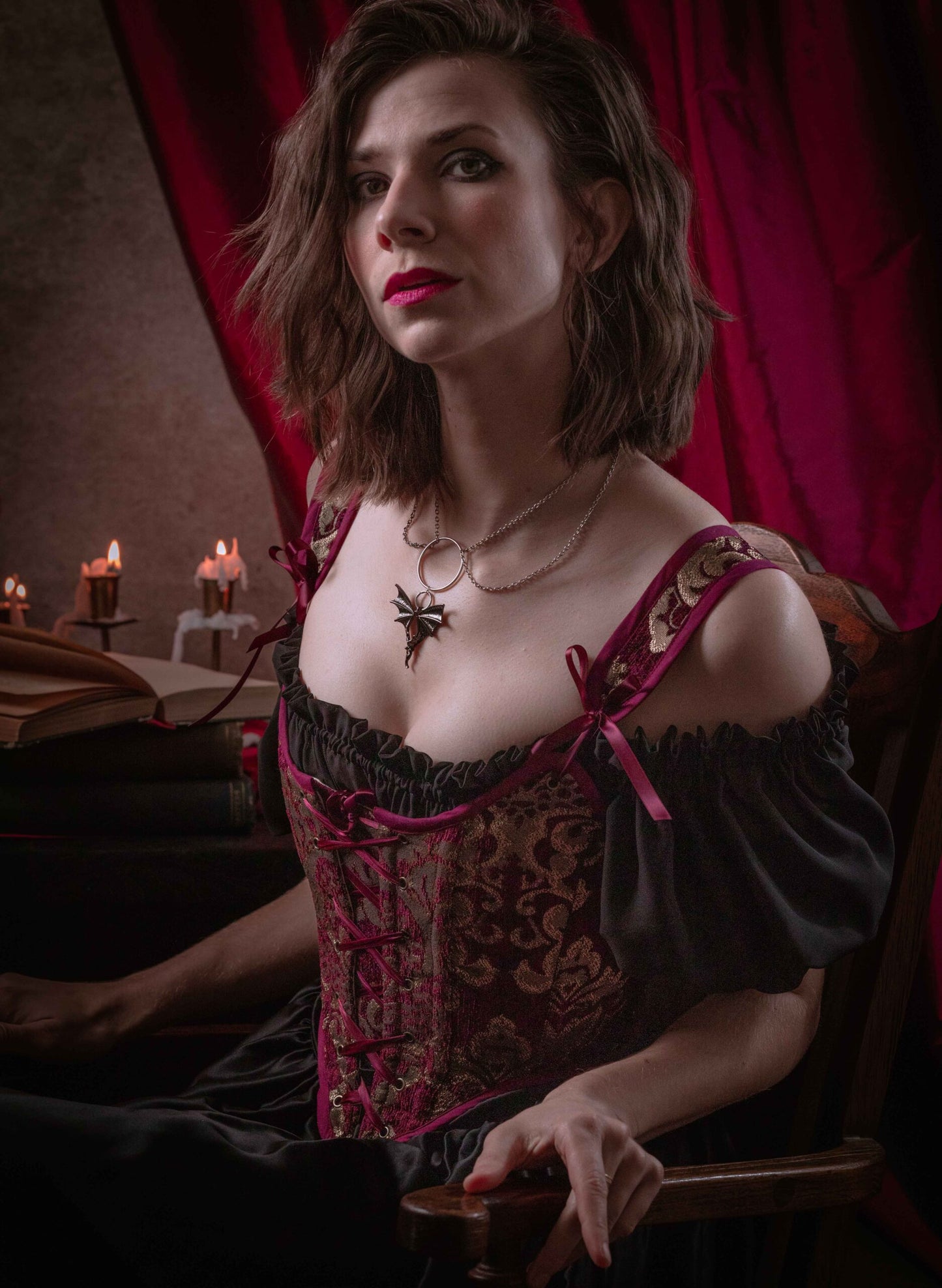 PCW Pure One Corset Works // Half Cup Corset Victorian: Wine Red [V-WR]  [Order] – EpicureanGarden