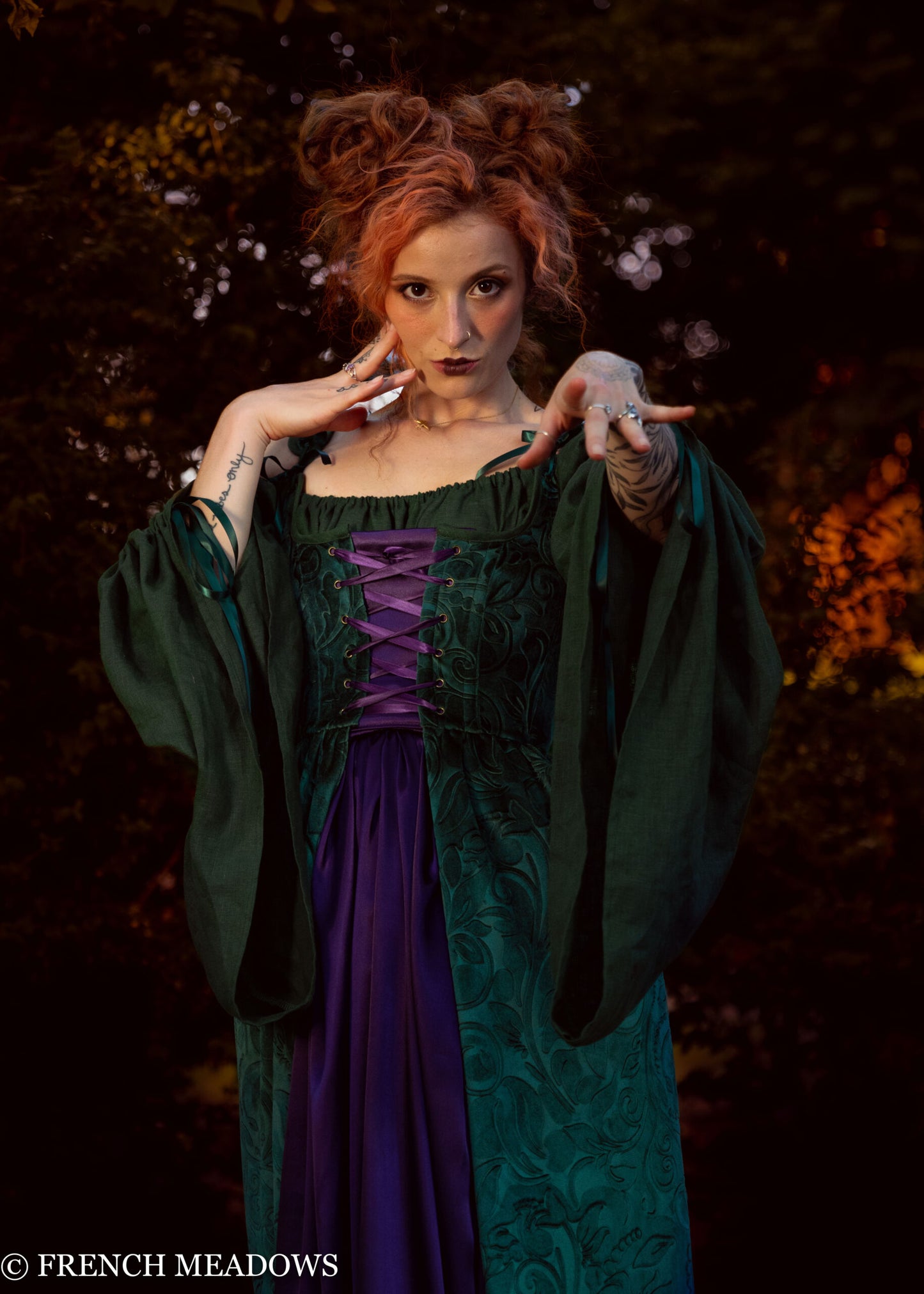 Women Gothic Short Corset Dress Halloween Medieval Renaissance Costume Bell  Sleeve Irregular Hanky Hem Elf Fairy Dress