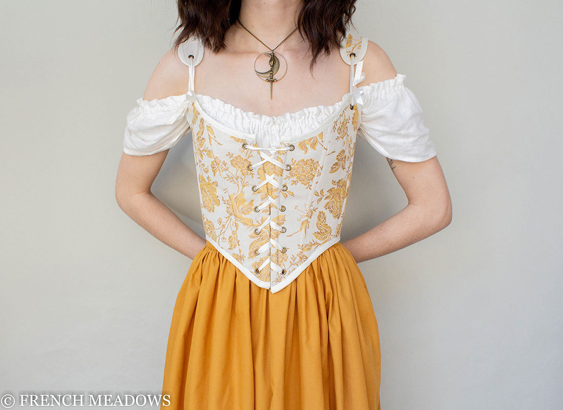 Yellow and White Floral Renaissance Corset – French Meadows